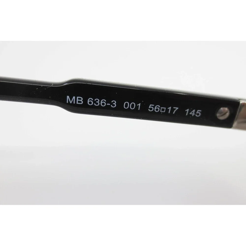 Montblanc MB 636-3 001 Black Silver Semi Rimless Eyeglass Frames Italy 56-17-145